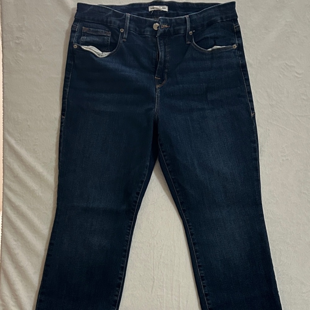 Good American Dark Blue Straight Leg Jeans